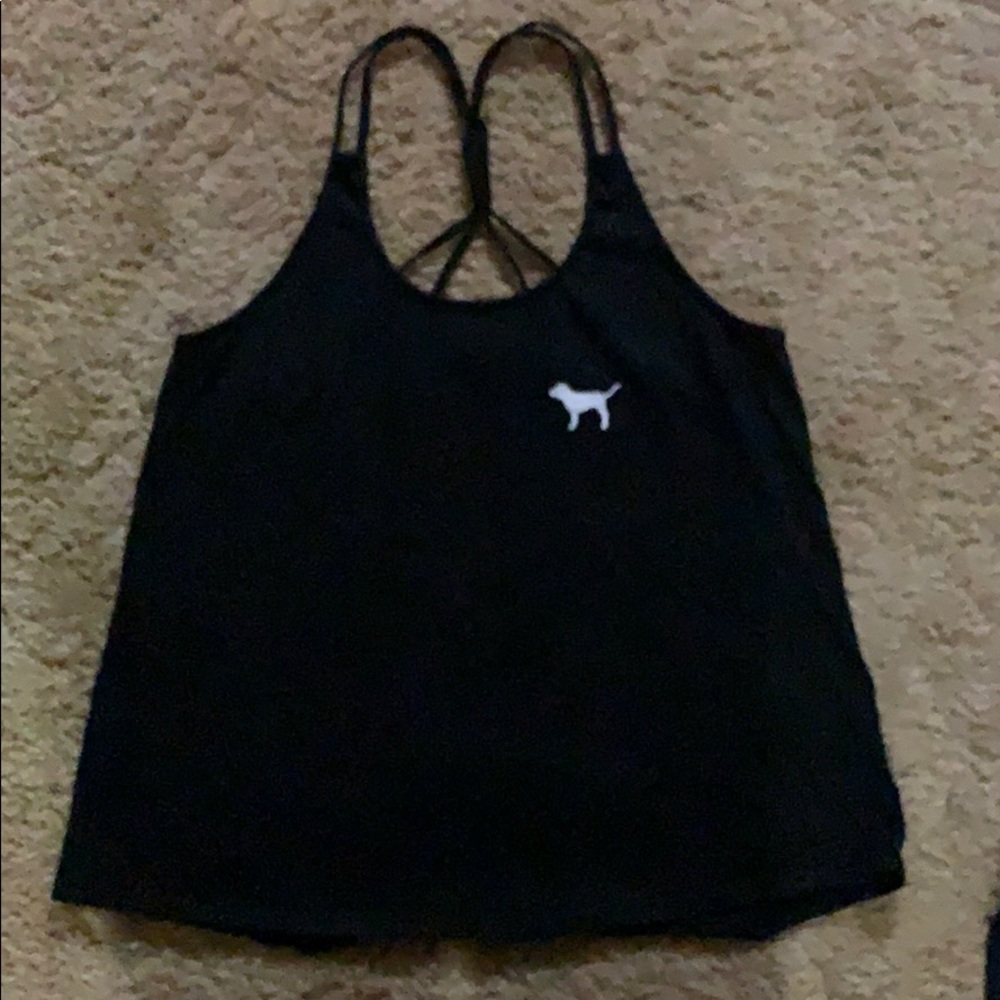 PINK strappy back tank.